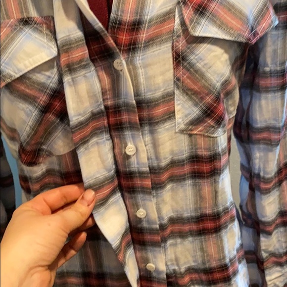 Sam Edelman plaid shirt with zipper shoulders - Picture 5 of 10